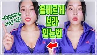 브라 올바르게 입는 법 + 큐모모 브라 10종 비교! [밀크캣 룩스컬러]