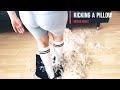 Experiment How Long Does It Take To Cut A Pillow With Football Boots Shoes