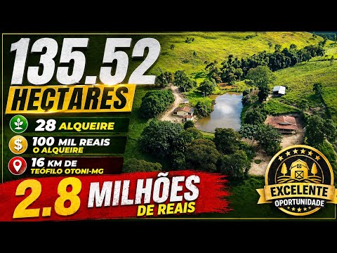 Fazenda Completa à Venda em Teófilo Otoni/MG 🌿 28 Alqueires | Estrutura para Pecuária