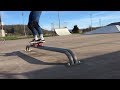 Poor Woman Slammed Hard Against Iron Bars Doing A Skateboarding 50 50 Grind