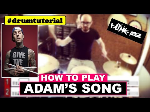How To PLAY Blink-182 ADAM'S SONG in 4 STEPS - Drum Tutorial + pdf