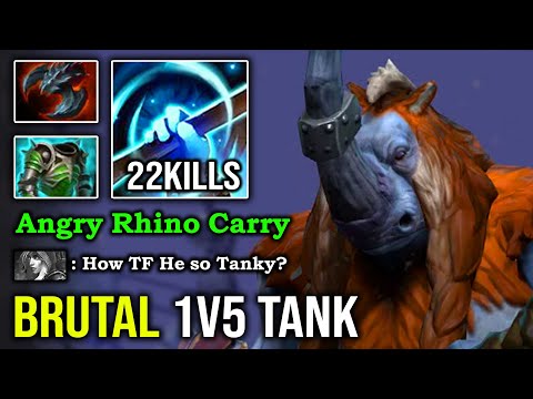 Brutal Rhino +40% Cleave Magnus 1v5 Tank God Hard Carry Nonstop RP Combo Deleted Drow in 2s DotA 2