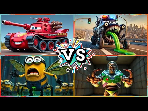 McQueen Tank 🆚 McQueen Zombie 🆚 Minion Bee 🐝 🆚 Toys Monster 🎶 Tiles hop