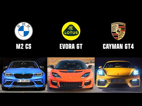 Car Comparison: Manual RWD Coupe | BMW M2 CS vs Lotus Evora GT vs Porsche Cayman GT4 | 4enthusiasts