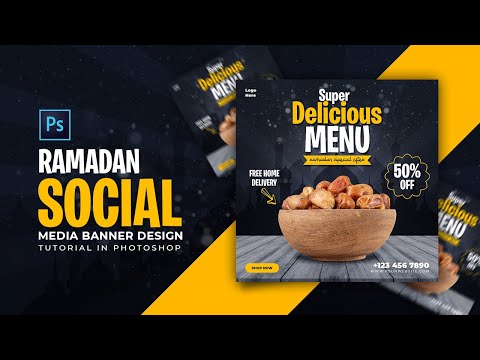 How to Design Ramadan Special Web Banner Adobe Photoshop Tutorial Speed Art Grafix Mentor