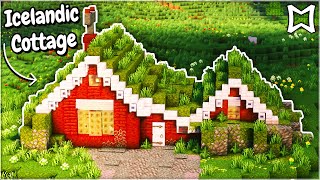 Minecraft Tutorial ► Build An Icelandic Turf Roof Cottage | Simple Survival House