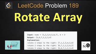 YouTube video 'rotate array | rotate array leetcode | leetcode 189 | 2 solutions'