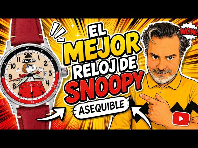Vídeo relacionado con AVI-8 Hawker Hurricane McKellar Dual Time Peanuts Snoopy Flying Ace - Reloj de edición limitada para hombre, 43,5 mm, con correa de cuero AV-4151, Correa