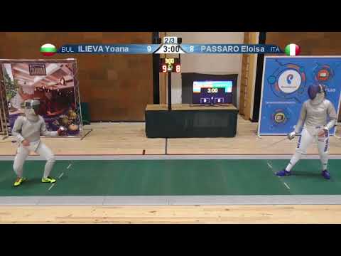 FE 2018 T32 10 F S Individual Yerevan ARM U23 European Championships GREEN ILIEVA BUL vs PASSARO ITA