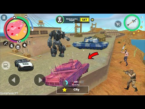 Vegas Crime Simulator - (Pink Tank Stuck on Army Base Wall) army tank wall hanging - Gameplay HD