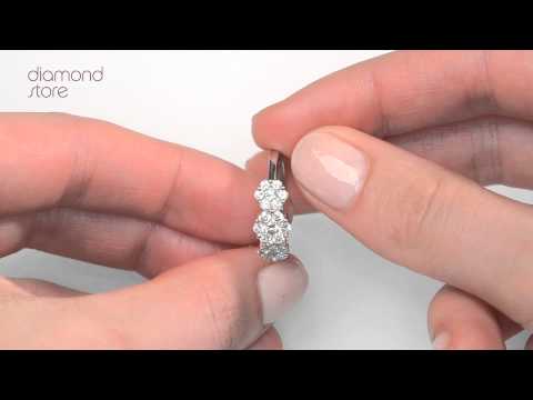 N4471 - 18K White Gold Diamond 1.00ct Cluster Trilogy Ring