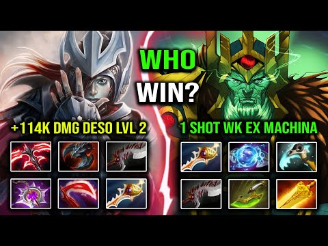 The Greatest Hard Carry Battle Between 114k Dmg Level 2 Desolator PA vs Ex Machina 1 Shot WK DotA 2