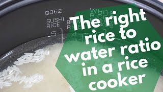 The right rice to water ratio in a rice cooker for white, jasmine & basmati