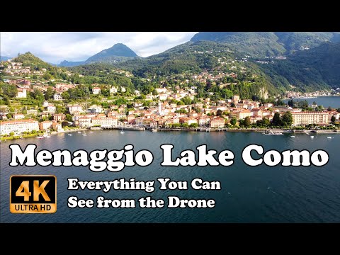 Menaggio Lake Como Italy from Drone in 4K