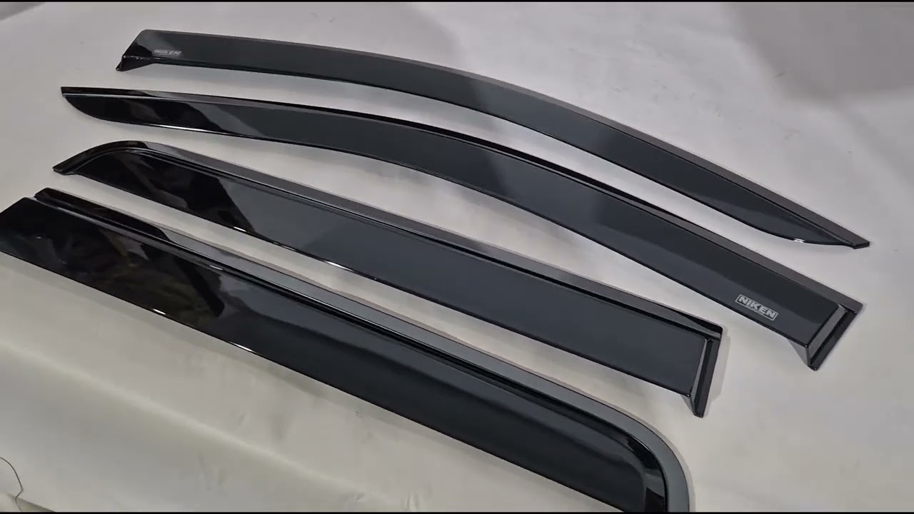 Mercedes X-klasse 2017–2020 Winddeflectors met zwarte sierlijst Niken Luxury (4 stuks) Video 1