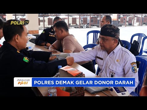 POLRES DEMAK GELAR DONOR DARAH SAMBUT HUT KE-74 HUMAS POLRI  WUJUD NYATA POLISI HUMANIS