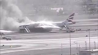 British Airways Boeing 777-200 engine failure and fire at Las Vegas