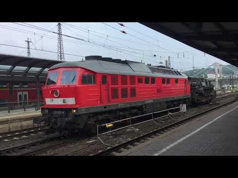 Diesellok BR232 mit einem Panzer als Ladung Ulm / diesel locomotive with tank Zug Train Züge Trains