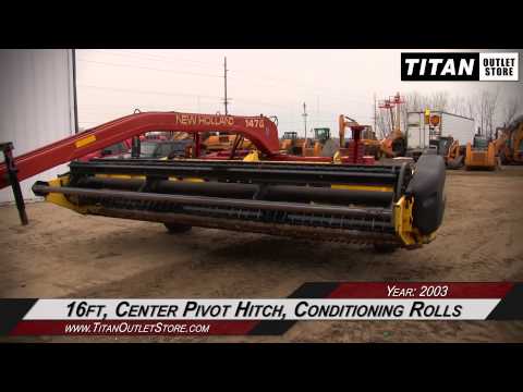 New Holland 1475, 16', Center Pivot Hitch, Cond Rolls,...