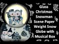 Musical Hand Painted Christmas Snow Globe Snowman Scenes Music Box Plays Jingle Bells Music