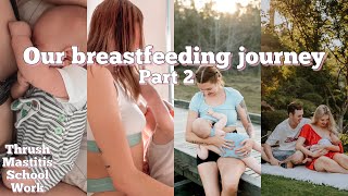 Breastfeeding journey | on demand, supply, school, work, bottles, thrush, mastitis | part 2