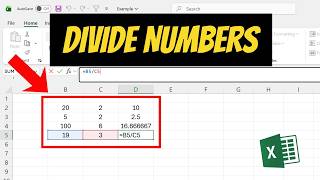 How To Divide Numbers In Excel