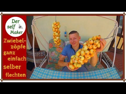 , title : 'Zwiebelzopf/Knoblauchzopf flechten schnell und einfach,  sehr Dekorativ😋'