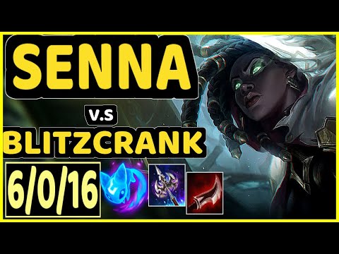FARFETCH (SENNA) vs BLITZCRANK - 6/0/16 KDA BOTTOM SUPPORT GAMEPLAY - EUW Ranked GRANDMASTER