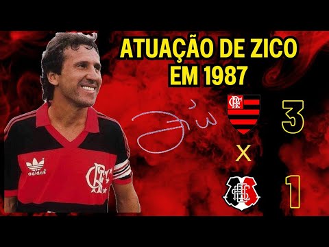 ATUAÇÃO DE GALA DE #ZICO EM 1987 NO JOGO FLAMENGO 3 X 1 SANTA CRUZ