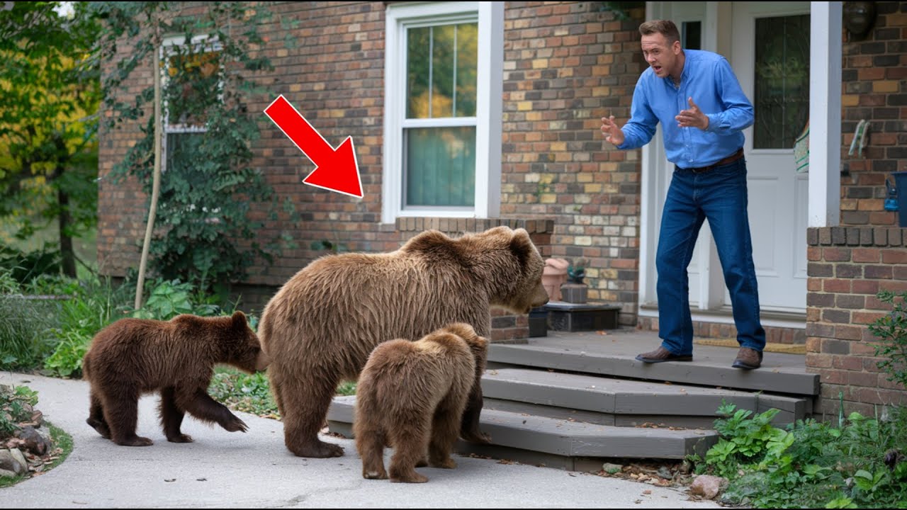 Starving Mother Bear Took Her Cubs To a Stranger's Yard - What Happened Next Left Everyone in Tears!