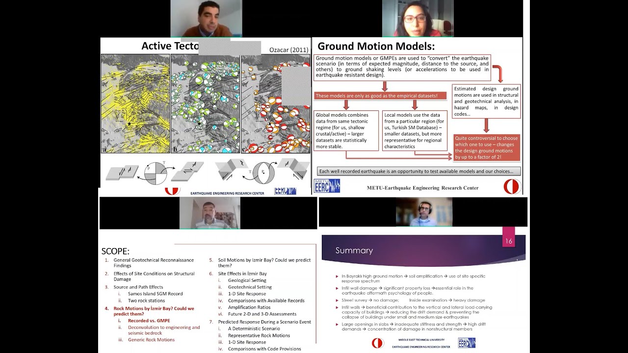 METU Earthquake Engineering Research Center:October 30, 2020 Izmir Earthquake Reconnaissance Webinar
