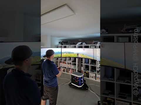 Gaming on a 171" setup 🔥 (3x Odyssey G9 57" gaming monitor setup)