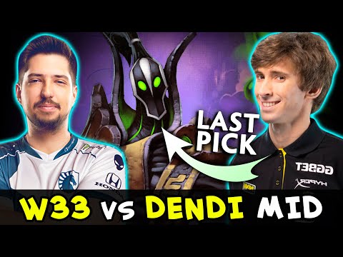 w33 vs Dendi LAST PICK Rubick on mid