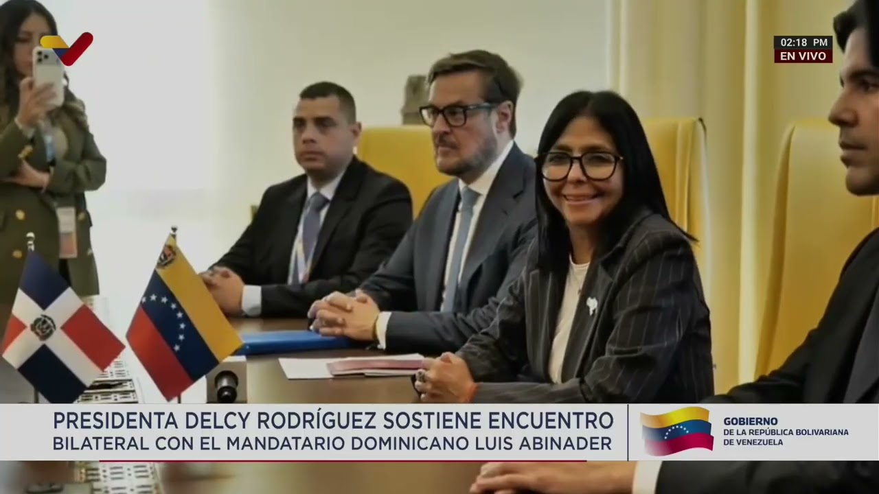 Delcy Rodríguez se reúne con Luis Abinader, presidente de Rep. Dominicana en Roma