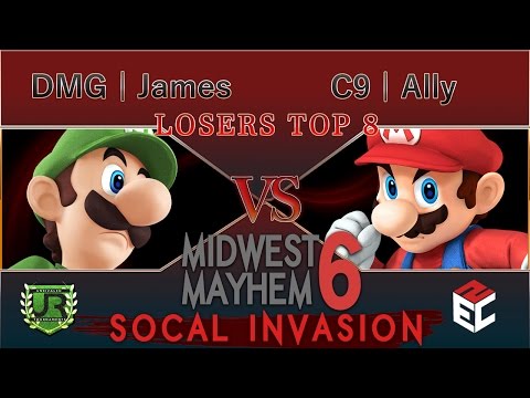 Midwest Mayhem 6 LOSERS TOP 8 - DMG | James (Luigi) vs C9 | Ally (Mario)