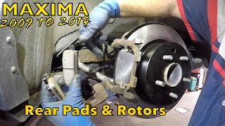 How to replace rear brakes and rotors on 2009 to 2017 Nissan Maxima full step by step guide