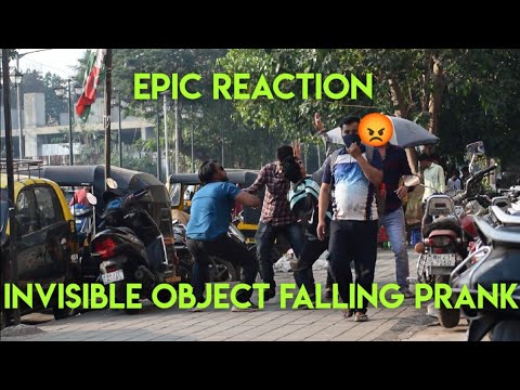Invisible object falling prank in India (mumbai) Epic public reaction