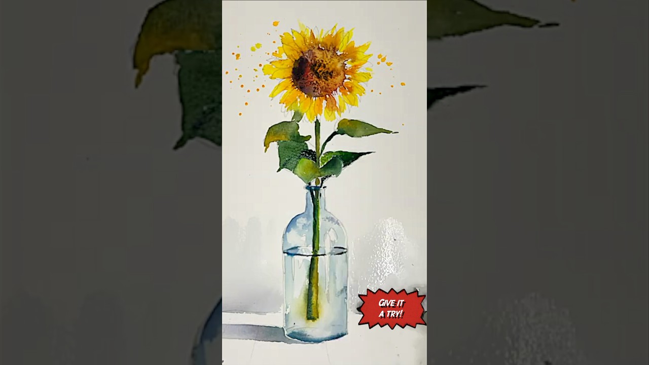 3 top tips to paint a sunflower in Watercolour #watercolor #watercolour
