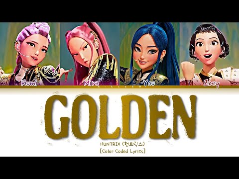 [KARAOKE] HUNTR/X (헌트릭스) 'Golden' [4 Members] (Color Coded Lyrics)