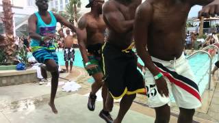 Ques Line Dancing to YG&#39;s &quot;My Ni**a&quot; at The Las Vegas Palms Pool Party