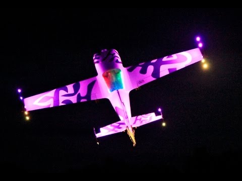 AZZA STEPHENS RC NIGHT FLYING WITH PYROTECHNICS TO MUSIC - WESTON PARK - 2015
