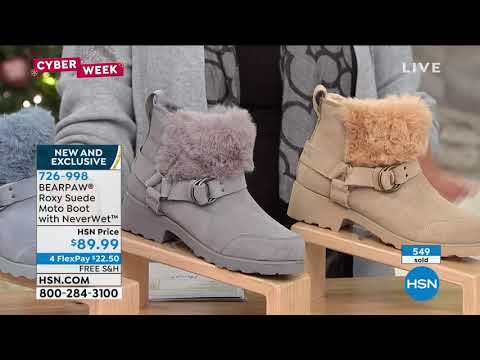 BEARPAW Roxy Suede Moto Boot with NeverWet