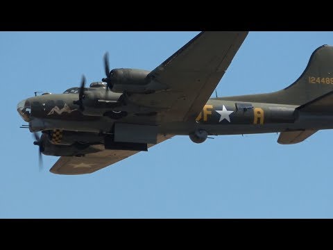 B17 Flying Fortress with P-51 Mustang Escort - Flying Legends 2017