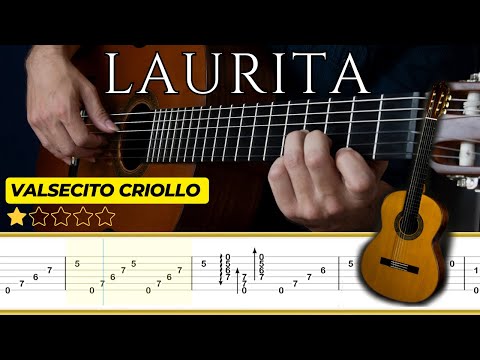 LAURITA (Valsecito criollo) 🎸Jorge Cardoso  || Classical Guitar Tutorial + TABS
