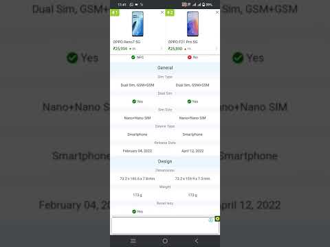 comparing with oppo Reno 7 5g vs oppo f21 pro 5g