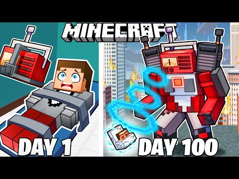 100 Days as RADIOMAN - HARDCORE Minecraft Survival!
