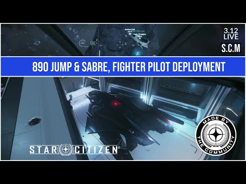 STAR CITIZEN 3.12 GAMEPLAY | Sabre & 890 Jump, fighter pilot deployment during a bounty.