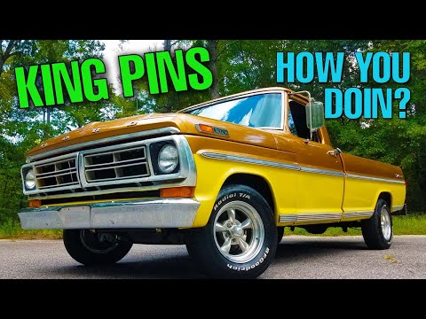 Part of a video titled How To Check the F100 King Pins for Wear - YouTube