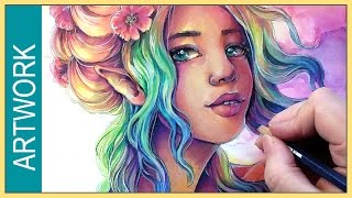 Q&A + Watercolor Artwork ✬  Sunset Elf ✬  by Sakuems
