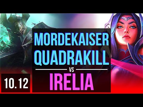MORDEKAISER vs IRELIA (TOP) | Quadrakill, 2 early solo kills, KDA 12/3/7 | NA Diamond | v10.12
